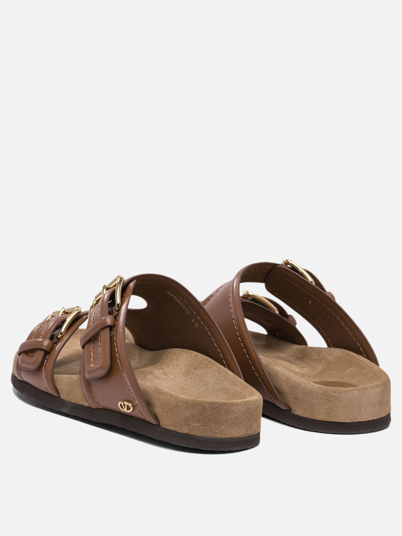 Sandali bassi 100% calf leather - 100% leather  Marrone - Valentino Garavani Donna | PDP | VIETTI Online Store | thumbnail_4