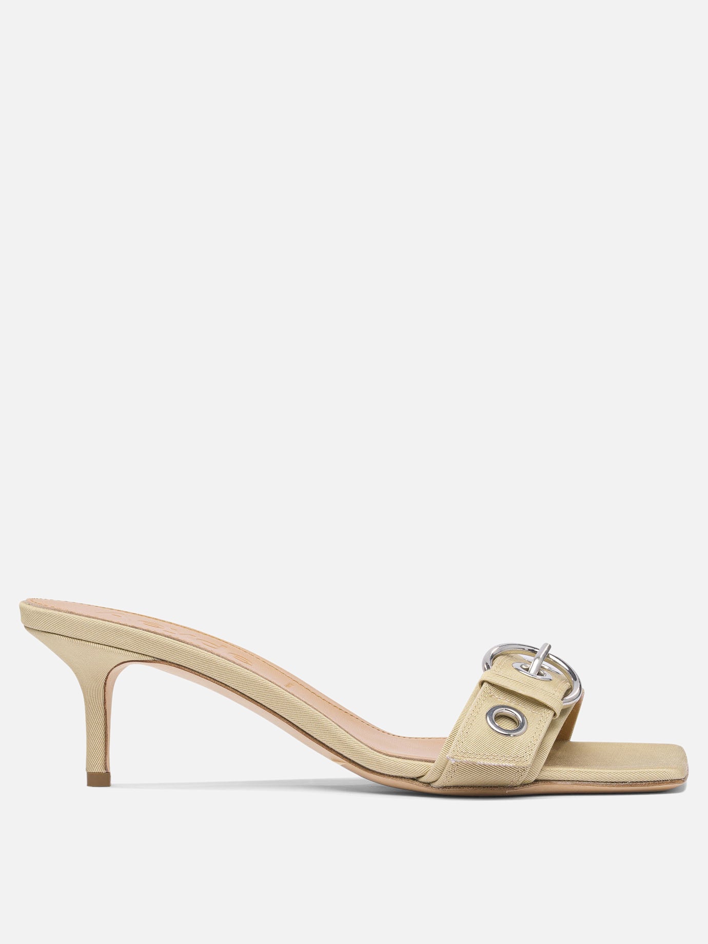 Heeled sandals 100% grosgrain - 100% cow leather  Beige - Aeyde Women | PDP | VIETTI Online Store | thumbnail