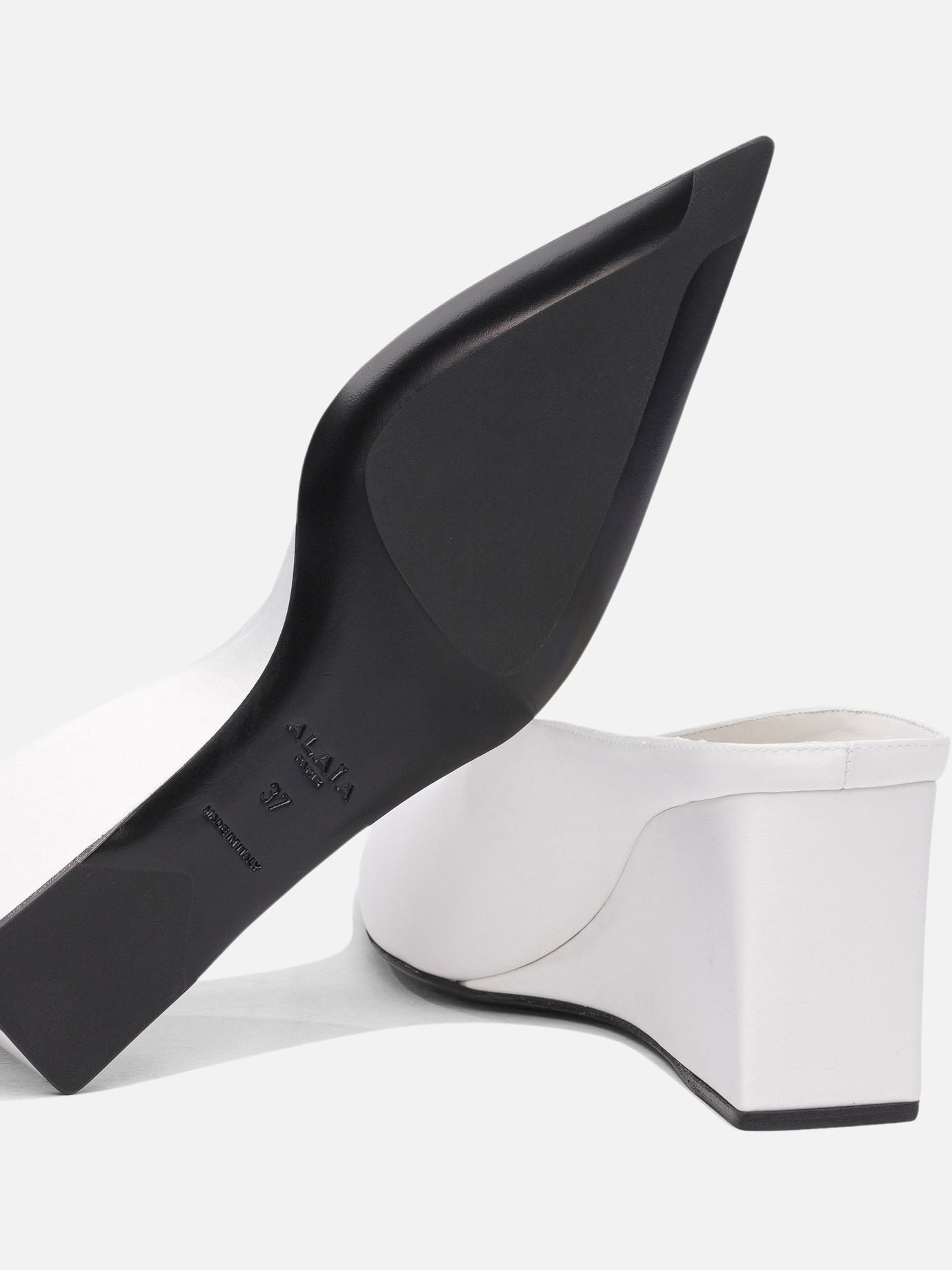 Alaïa Mule con zeppa 75 mm 10852733_37 White thumbnail_5