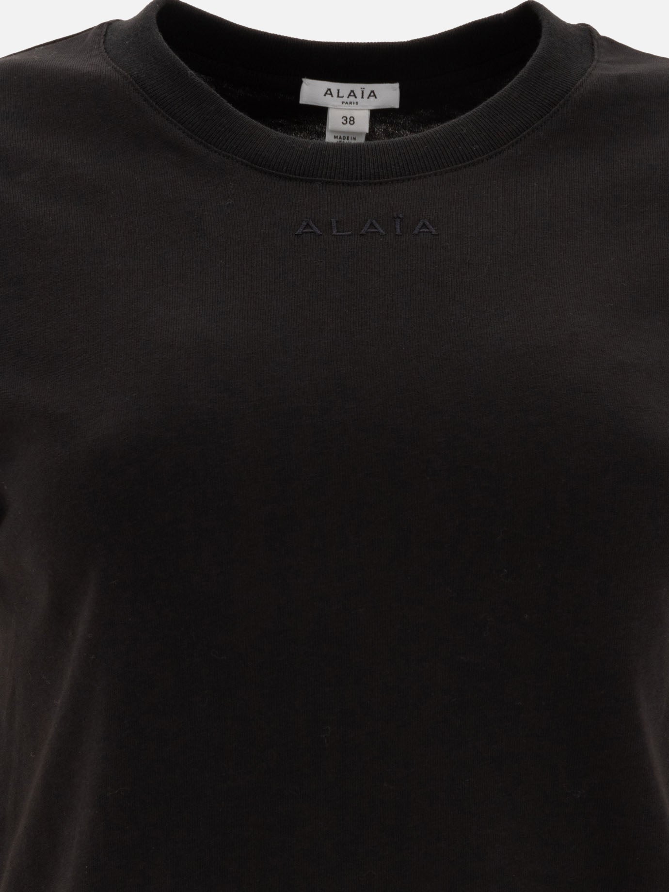 Tシャツ・カットソー ALAIA Woman T-Shirt Black AA9H0431J0105 995 Alaïa Cotton t-shirt Black - Women | VIETTI Online Store