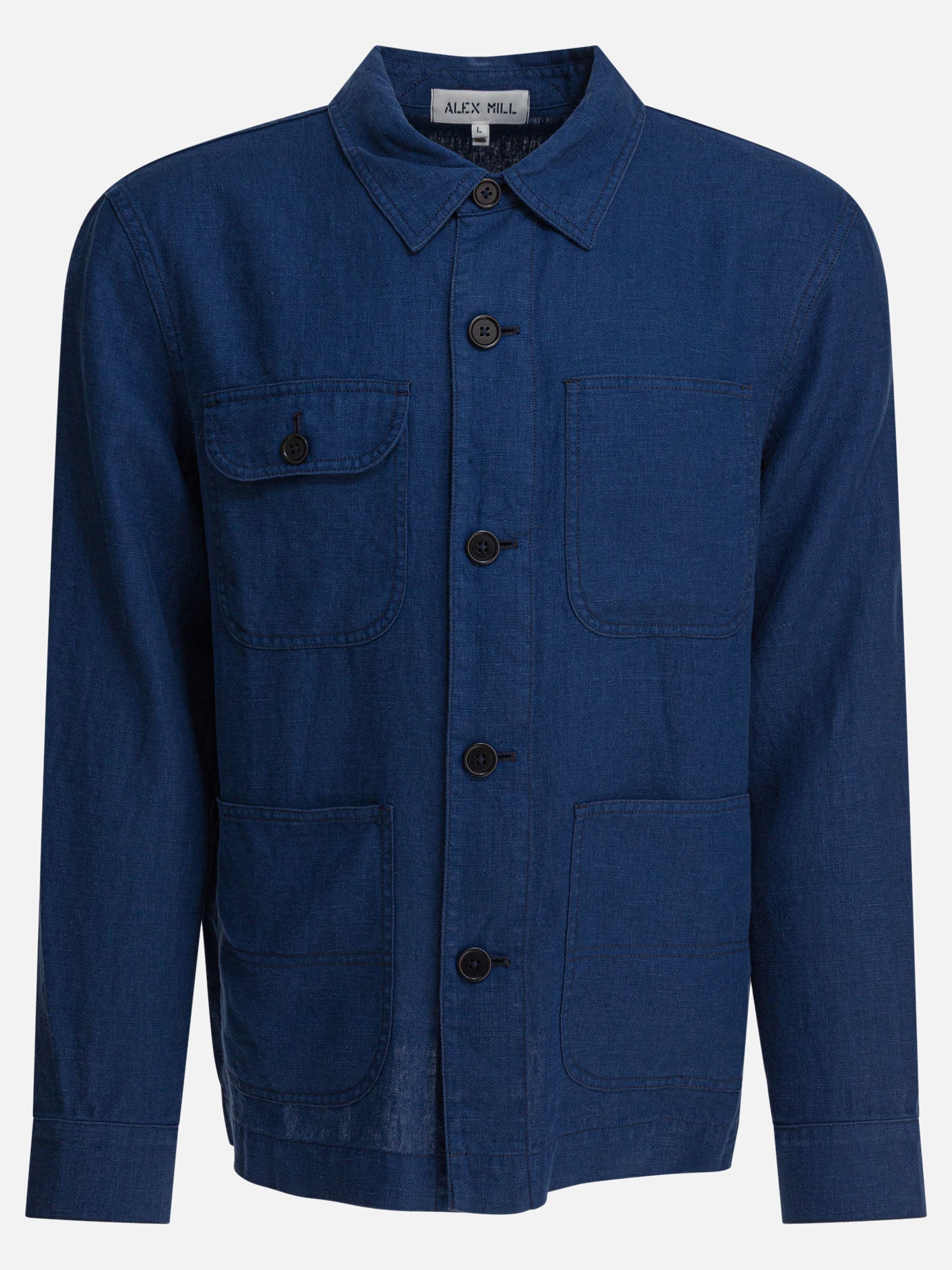 Overshirt jackets Solid colour  Blue - Alex Mill Men | PDP | VIETTI Online Store | thumbnail