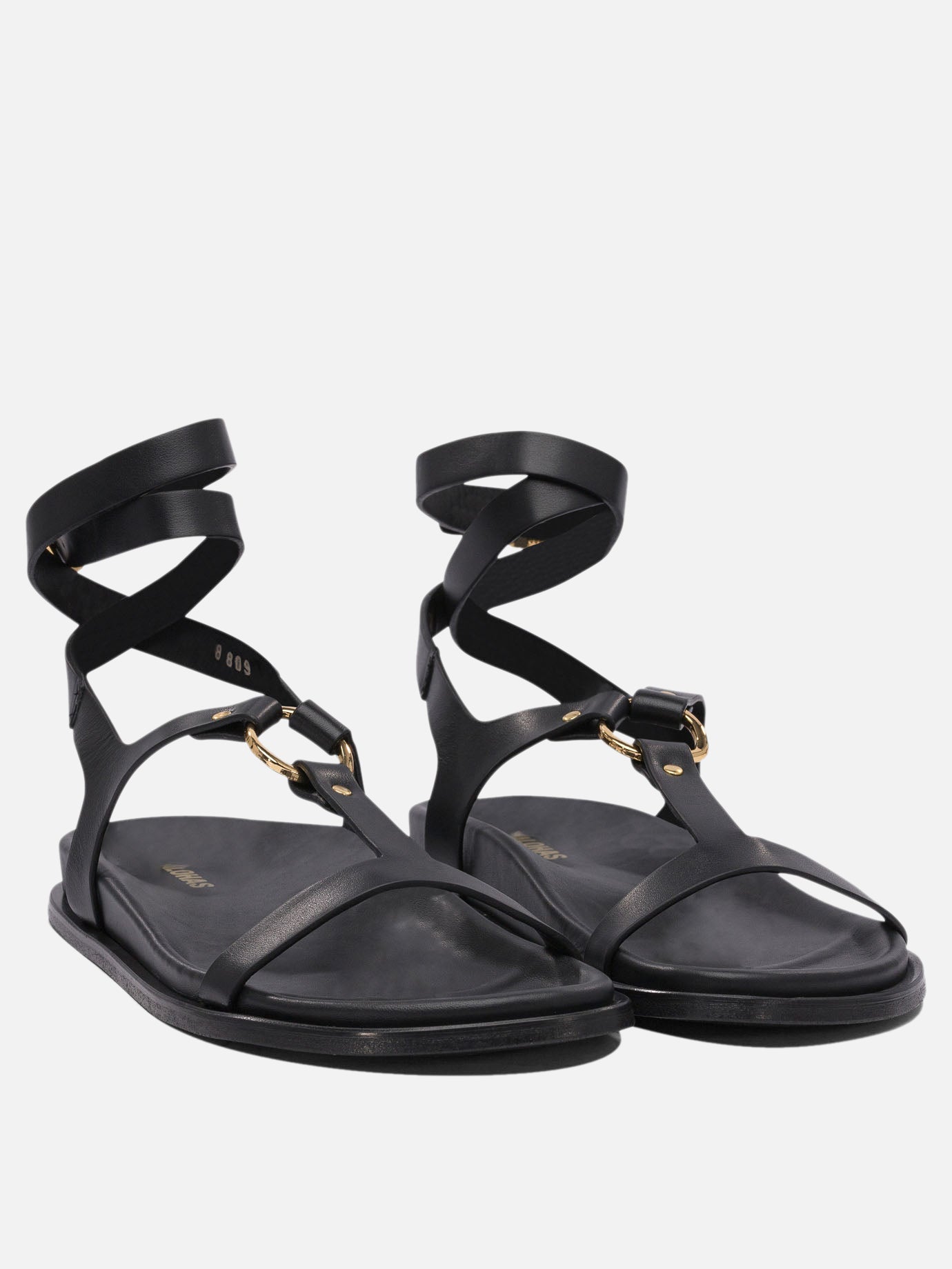 Flat sandals 100% cow leather - 100% cuerolite  Black - Alohas Women | PDP | VIETTI Online Store | thumbnail_2