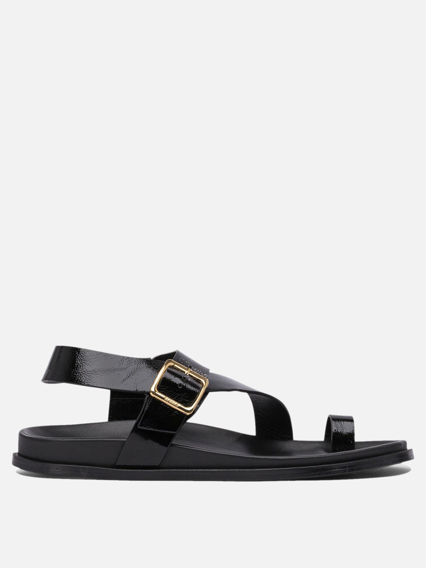 Flat sandals 100% cow leather - 100% cuerolite  Black - Alohas Women | PDP | VIETTI Online Store | Zoom-Modal
