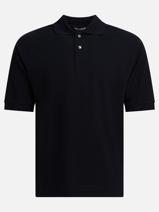 Polo con bottoni Solid colour  Blu - Auralee Uomo | VIETTI Online Store 
