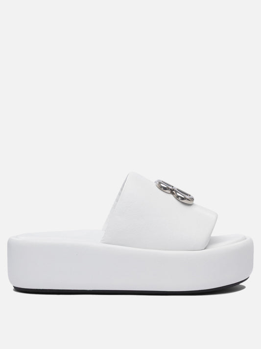 Flat sandals 100% lamb leather - 100% rubber  White - Balenciaga Women | PLP | VIETTI Online Store 
