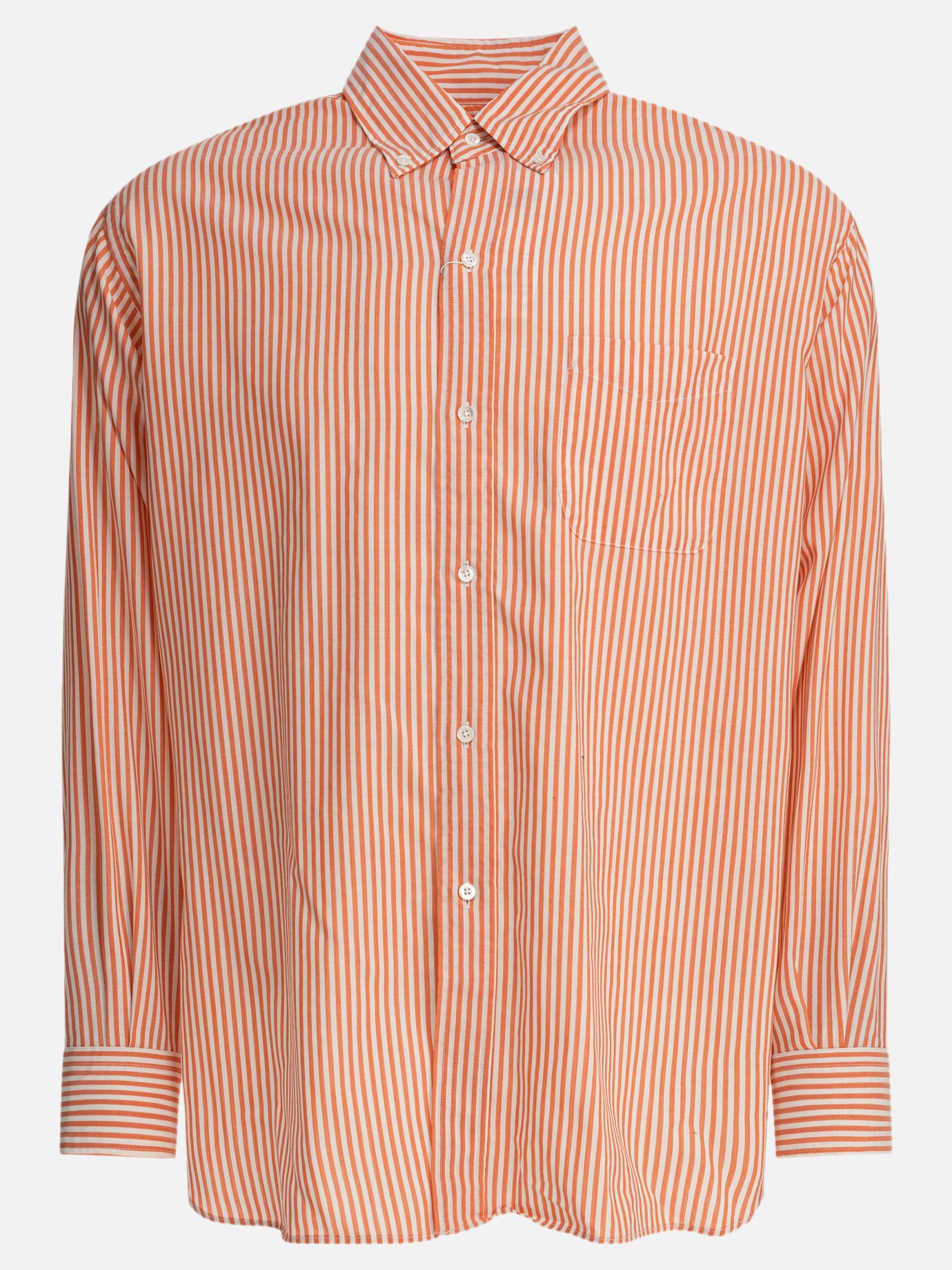 Beams Plus Camicia &quot;Wool Stripe&quot; 12178229_S Orange thumbnail_1
