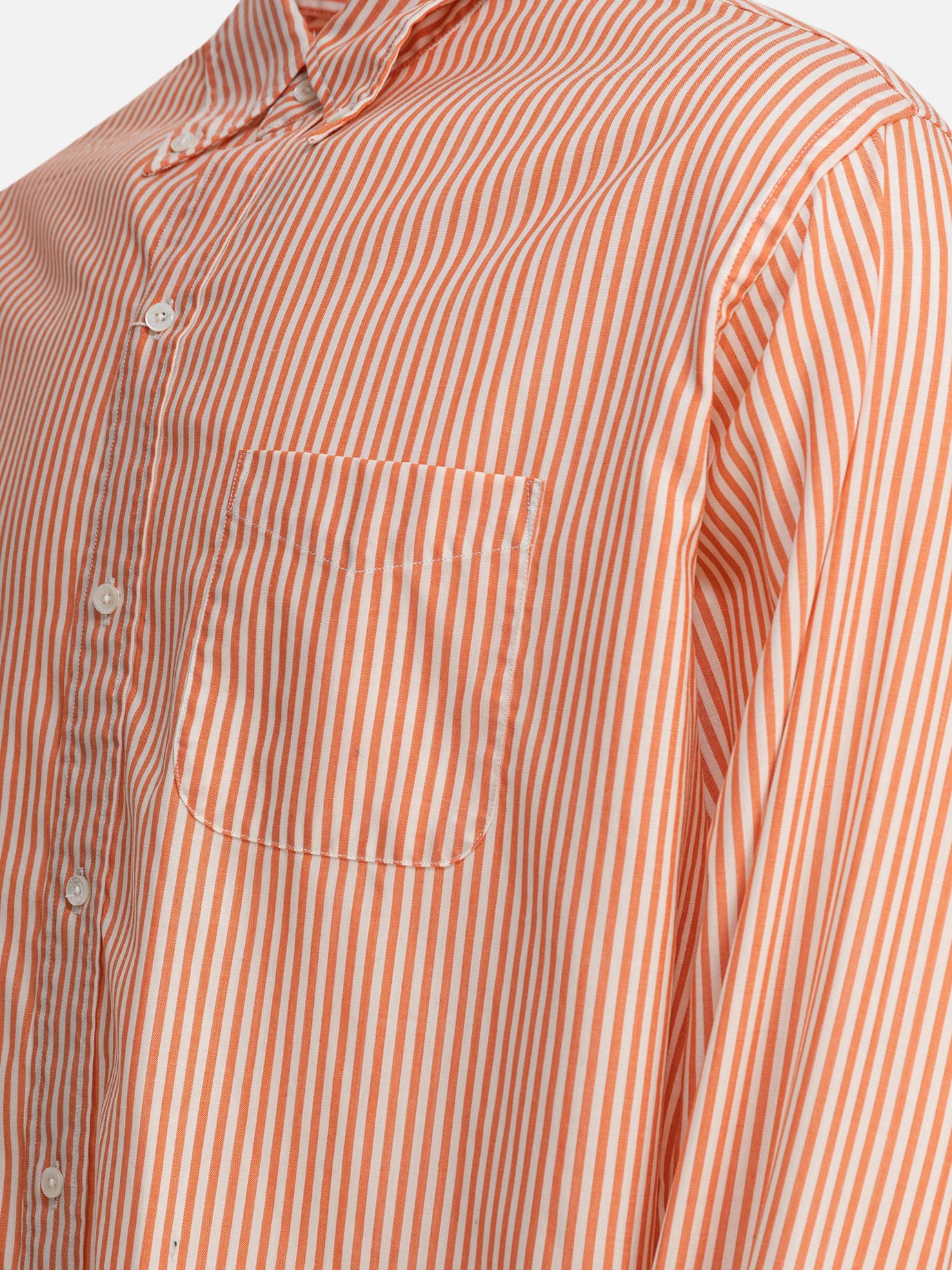 Beams Plus Camicia &quot;Wool Stripe&quot; 12178229_S Orange thumbnail_4
