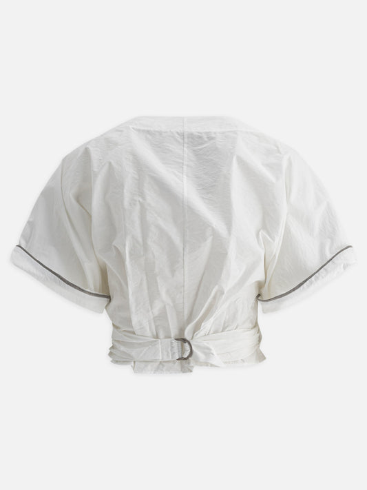 Crop top Solid colour  Bianco - Brunello Cucinelli Donna | VIETTI Online Store | 2
