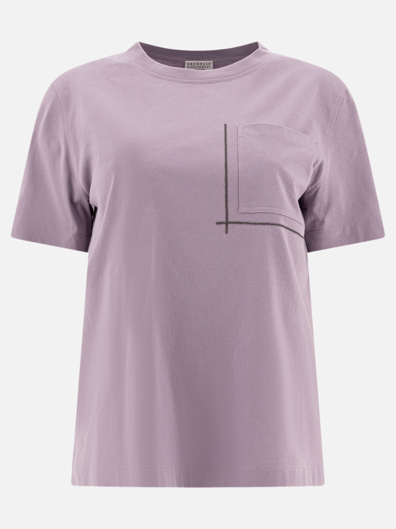 T-shirt girocollo Solid colour  Viola - Brunello Cucinelli Donna | PDP | VIETTI Online Store | Zoom-Modal
