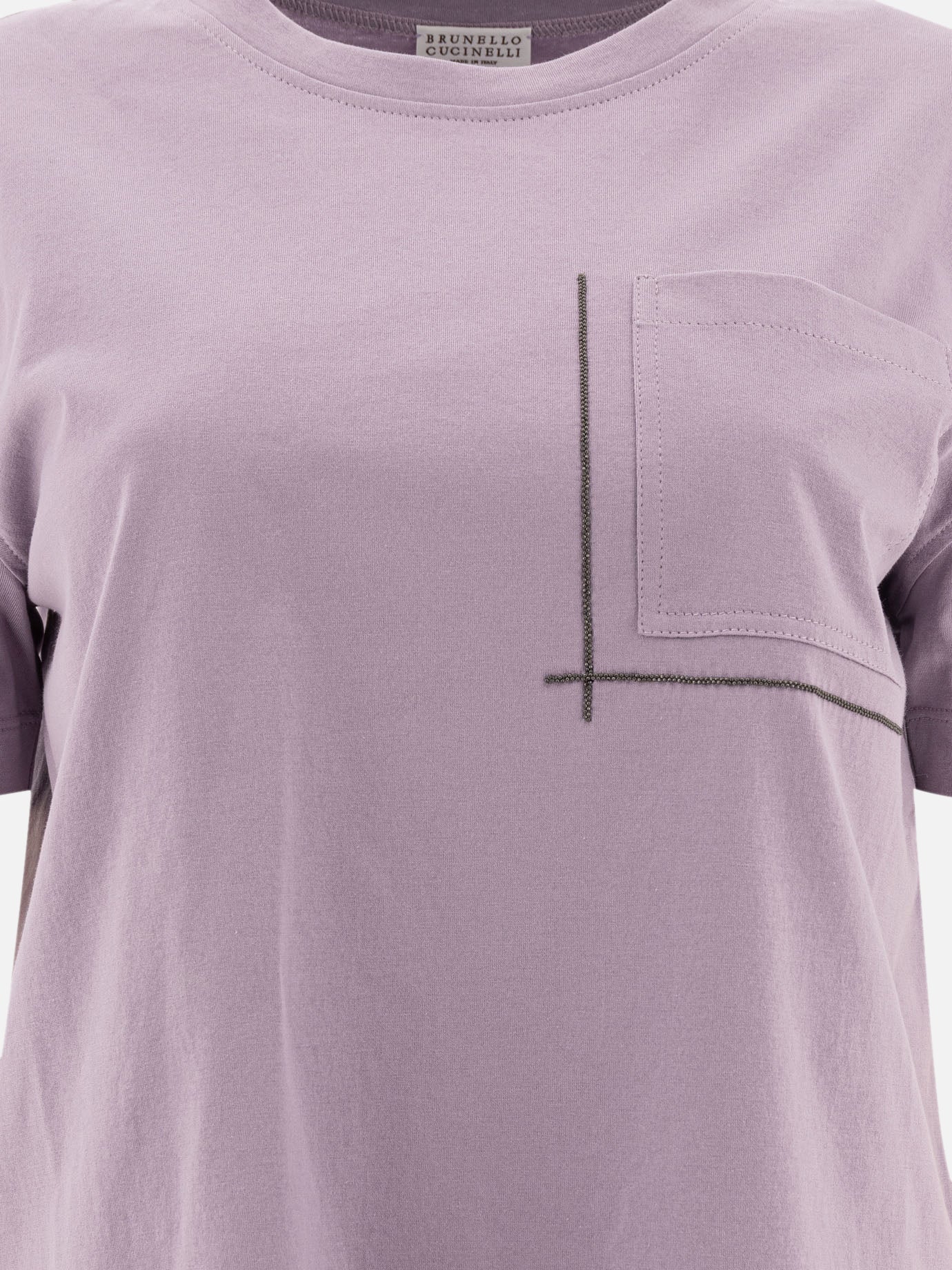 T-shirt girocollo Solid colour  Viola - Brunello Cucinelli Donna | PDP | VIETTI Online Store | thumbnail_3