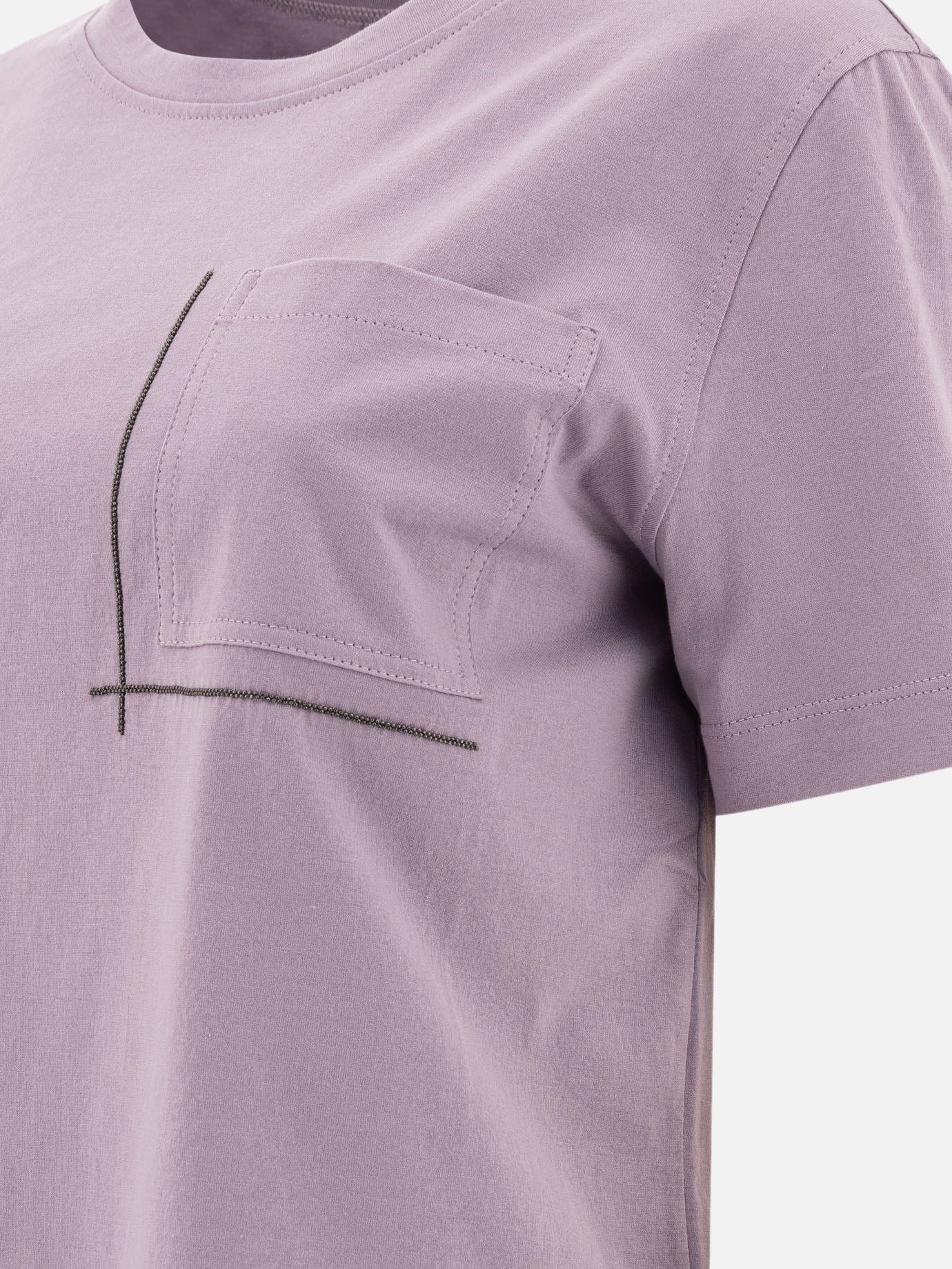 T-shirt girocollo Solid colour  Viola - Brunello Cucinelli Donna | PDP | VIETTI Online Store | Zoom-Modal_4
