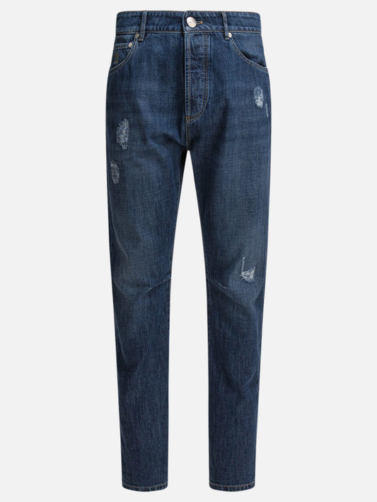 Jeans a gamba dritta Denim  Blu - Brunello Cucinelli Uomo | VIETTI Online Store 
