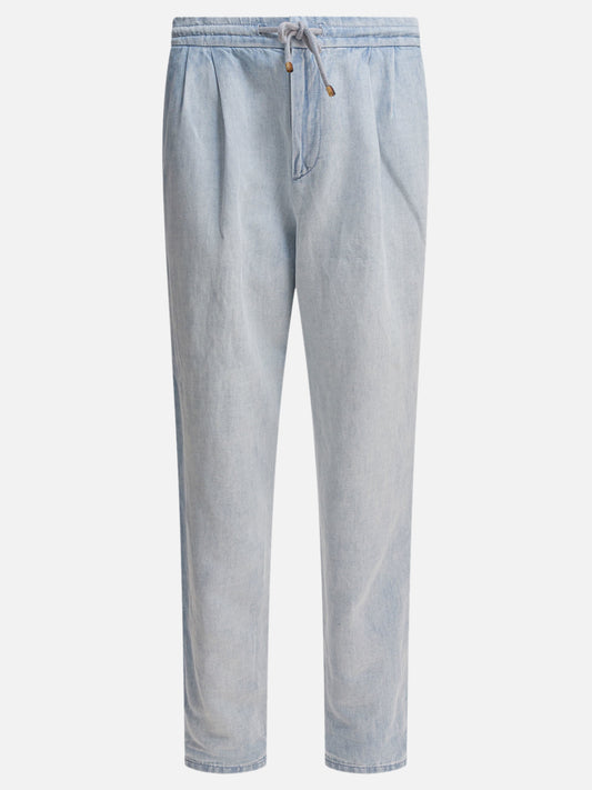 Leisure trousers Denim  Light blue - Brunello Cucinelli Men | PLP | VIETTI Online Store 
