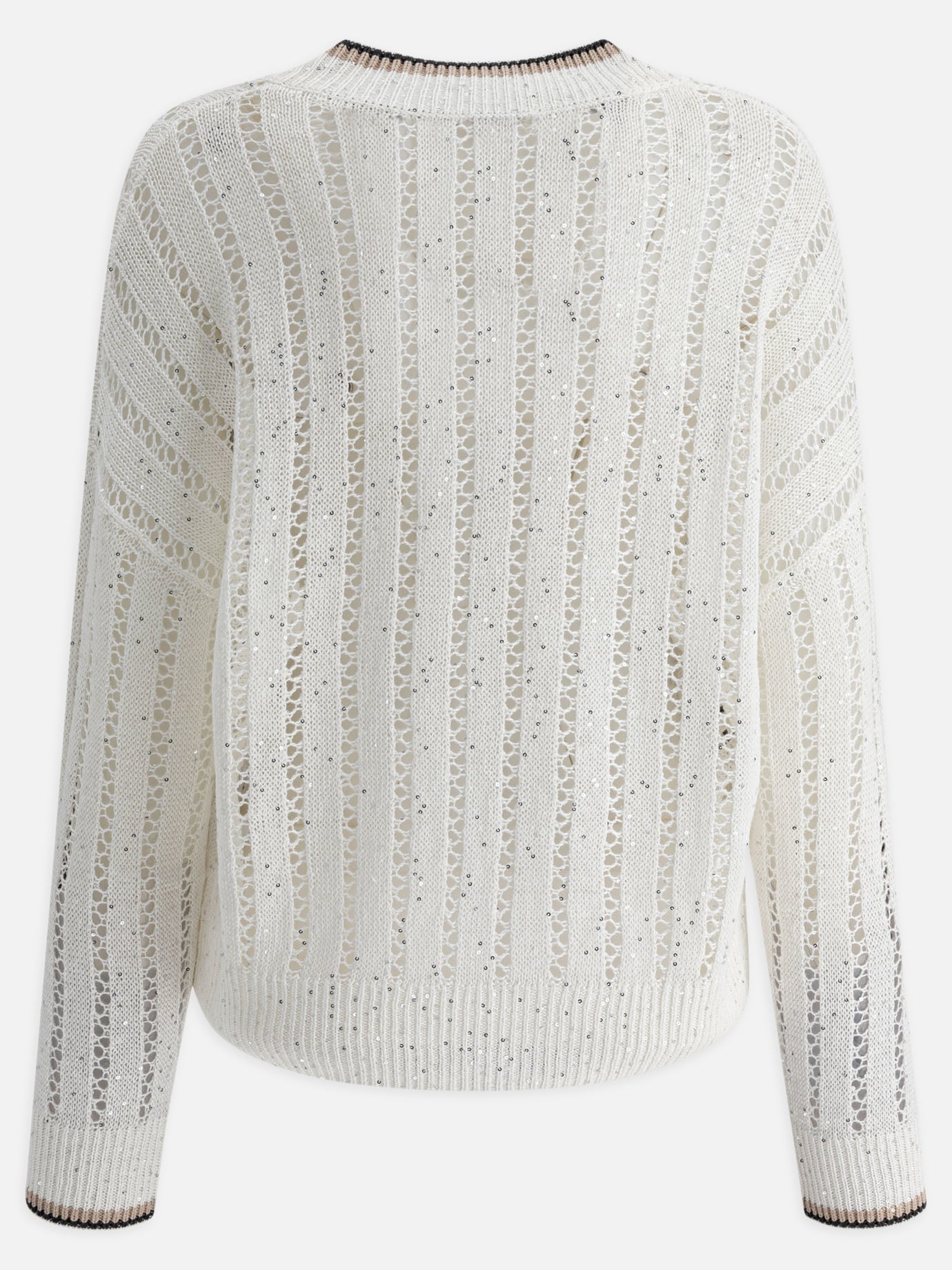 V neck sweaters Solid colour  White - Brunello Cucinelli Women | PDP | VIETTI Online Store | Zoom-Modal_2
