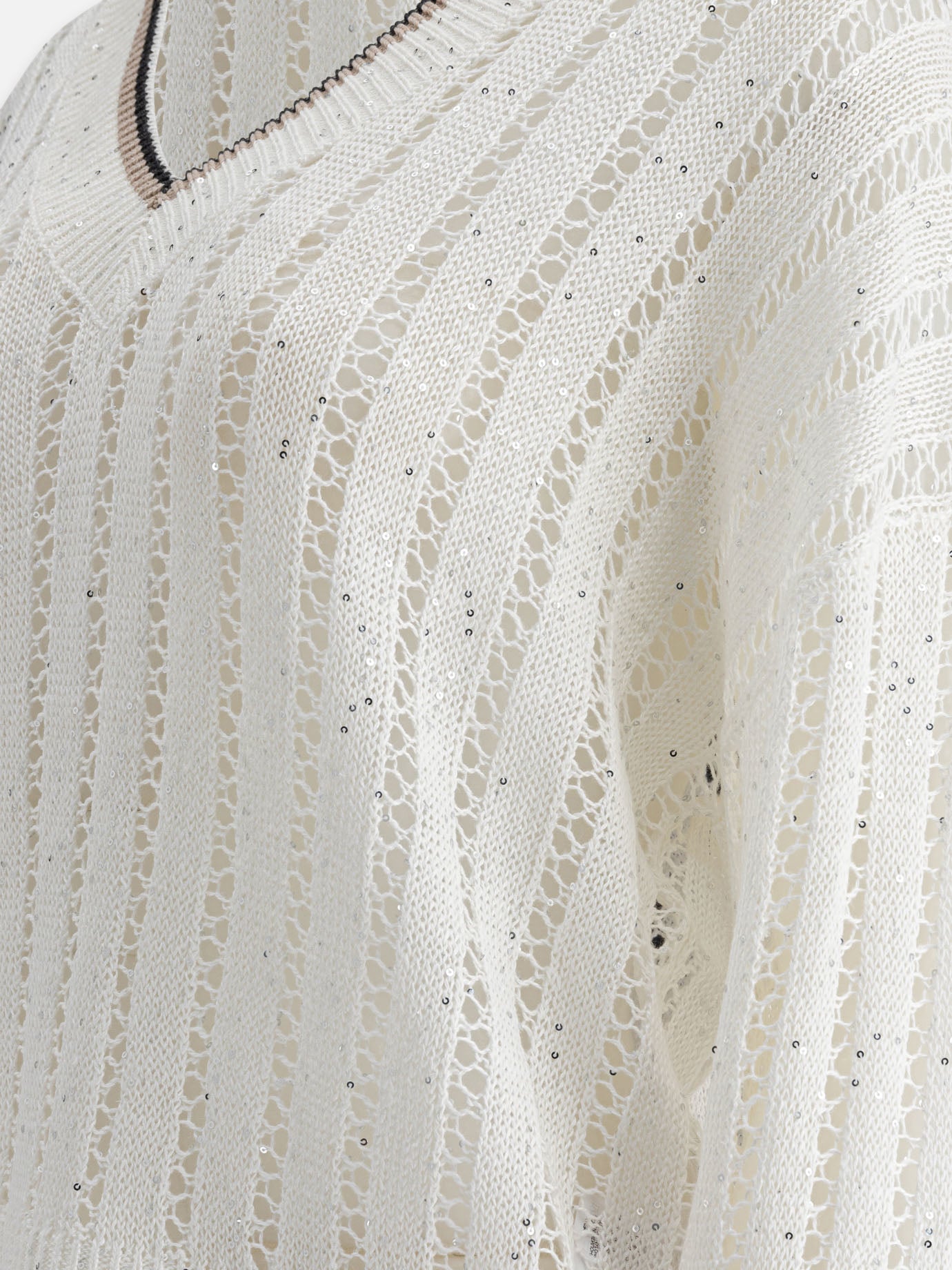V neck sweaters Solid colour  White - Brunello Cucinelli Women | PDP | VIETTI Online Store | Zoom-Modal_4
