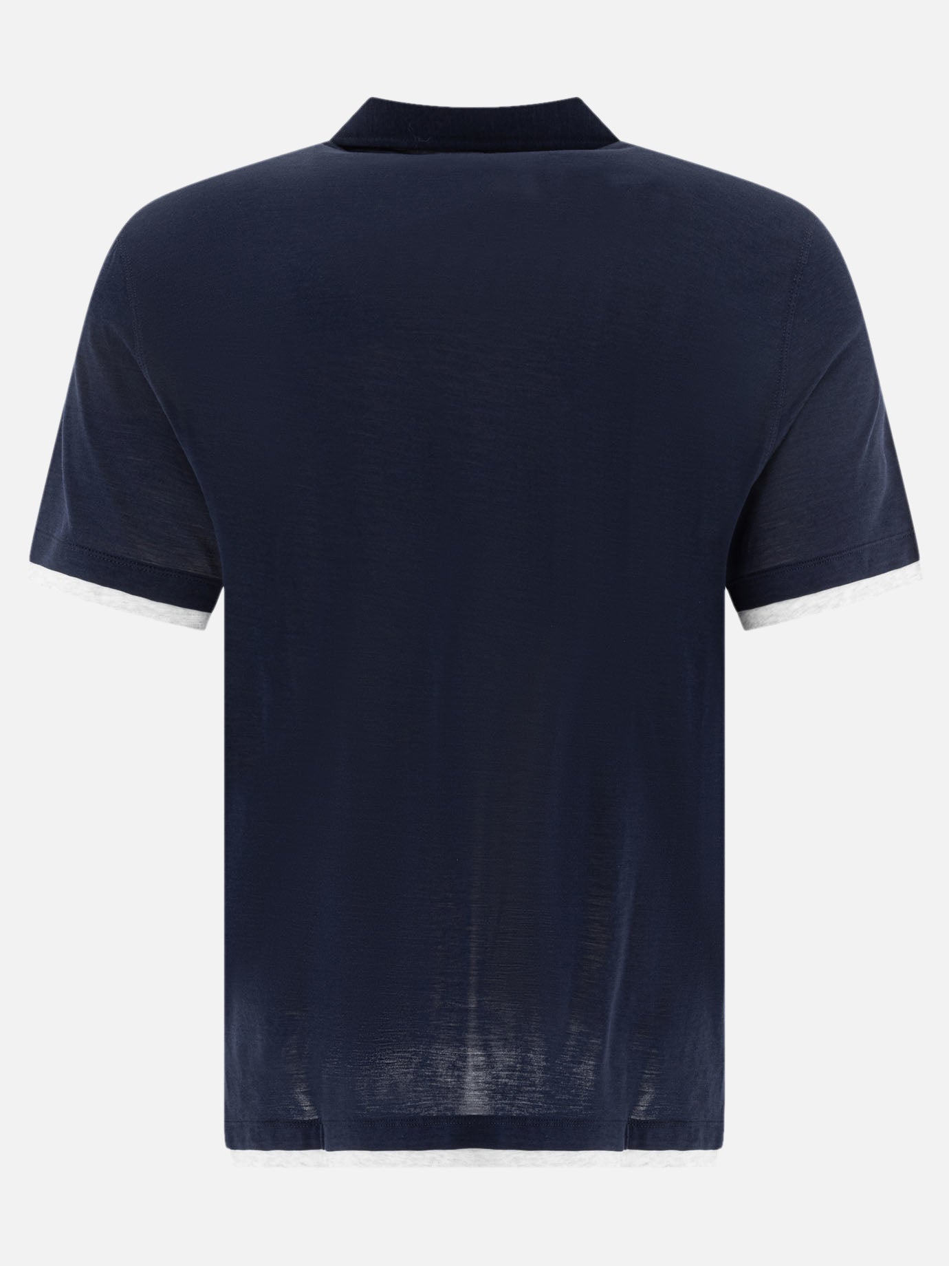 Polo con bottoni Solid colour  Blu - Brunello Cucinelli Uomo | PDP | VIETTI Online Store | thumbnail_2
