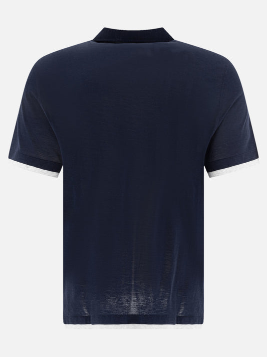 Polo con bottoni Solid colour  Blu - Brunello Cucinelli Uomo | VIETTI Online Store | 2
