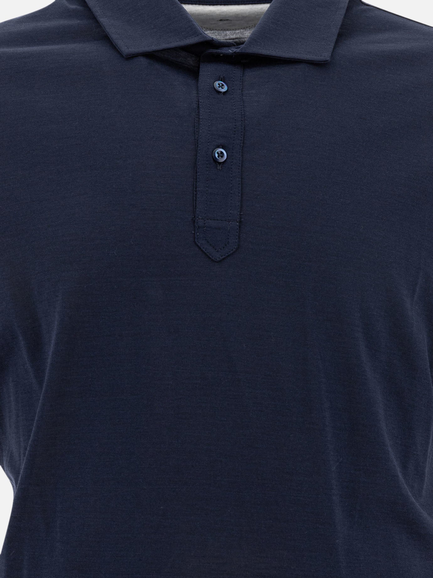 Polo con bottoni Solid colour  Blu - Brunello Cucinelli Uomo | PDP | VIETTI Online Store | thumbnail_3
