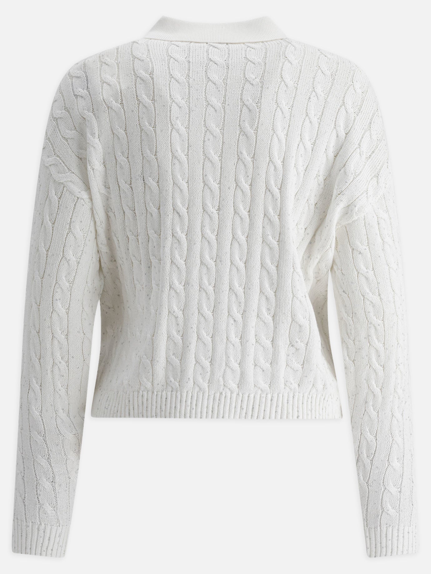 Polo con bottoni Solid colour  Bianco - Brunello Cucinelli Donna | PDP | VIETTI Online Store | Zoom-Modal_2
