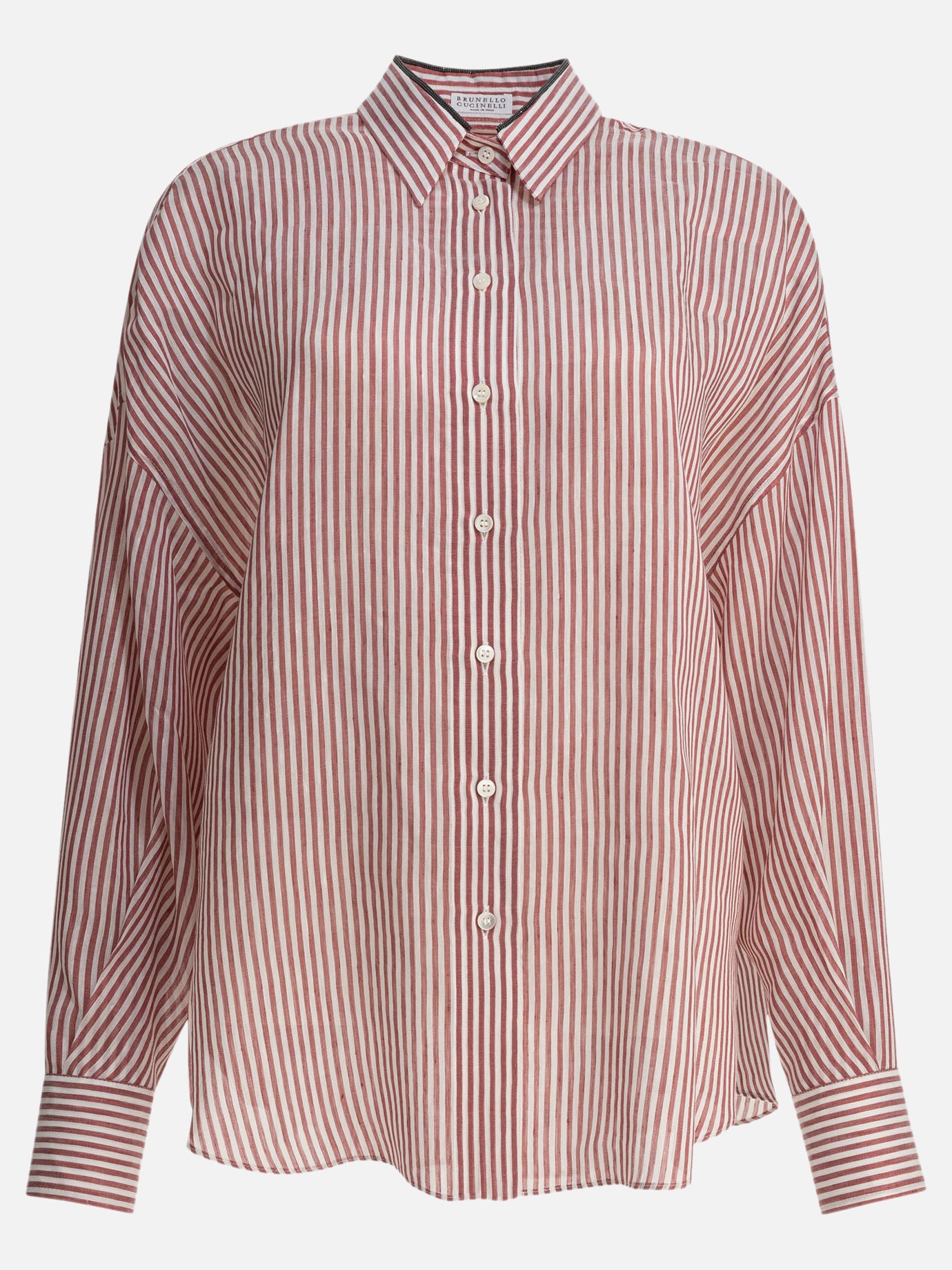 Camicie casual Striped  Bordeaux - Brunello Cucinelli Donna | PDP | VIETTI Online Store | thumbnail