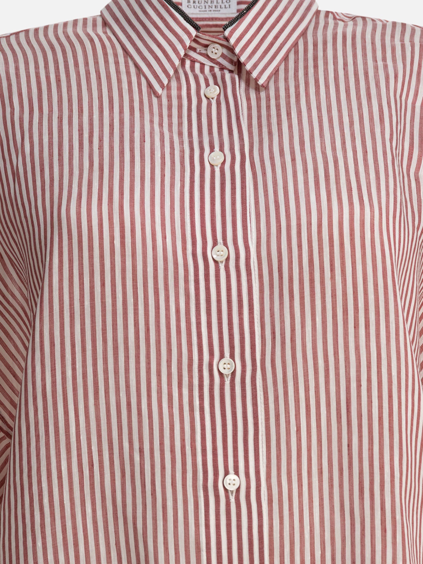 Camicie casual Striped  Bordeaux - Brunello Cucinelli Donna | PDP | VIETTI Online Store | thumbnail_3