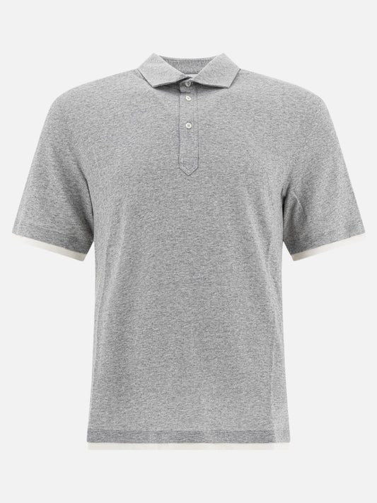 Polo con bottoni Solid colour  Grigio - Brunello Cucinelli Uomo | VIETTI Online Store 

