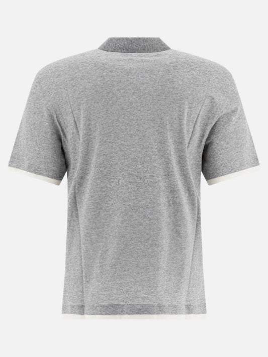 Polo con bottoni Solid colour  Grigio - Brunello Cucinelli Uomo | VIETTI Online Store | 2
