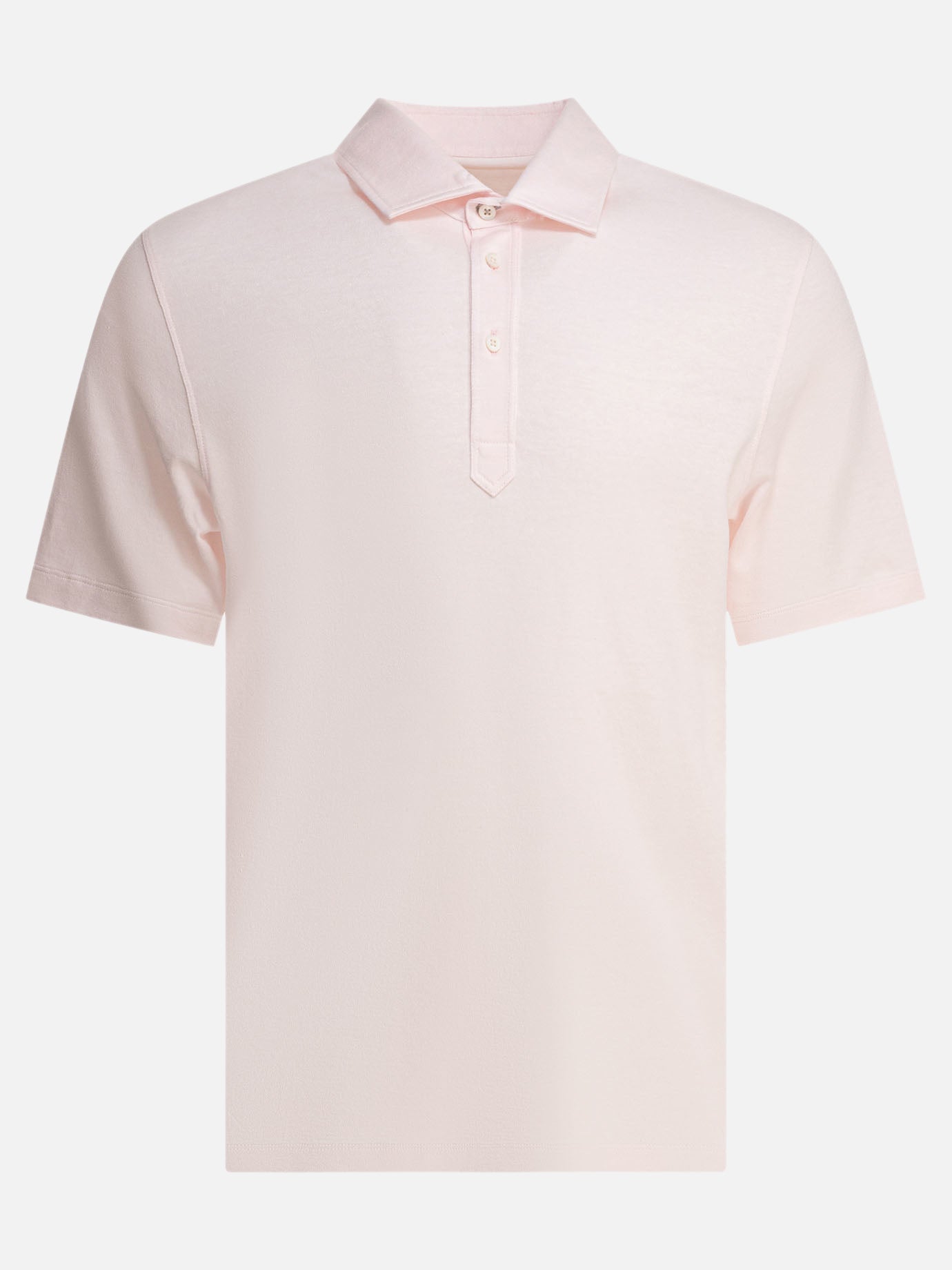 Polo shirts with buttons Solid colour  Pink - Brunello Cucinelli Men | PDP | VIETTI Online Store | Zoom-Modal
