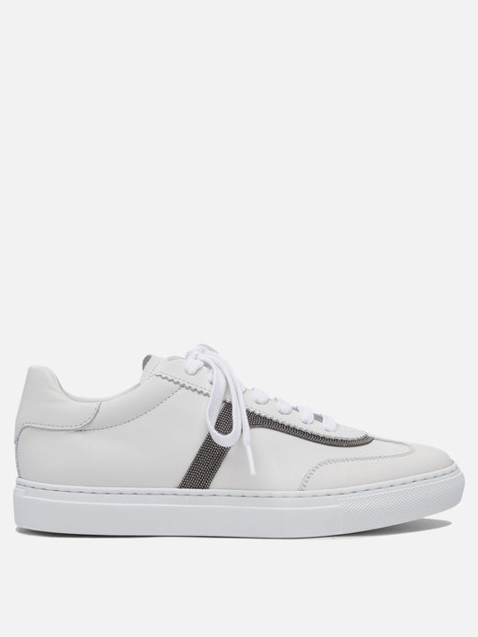 Low top sneakers 100% calf leather - 100% rubber  White - Brunello Cucinelli Women | PLP | VIETTI Online Store 
