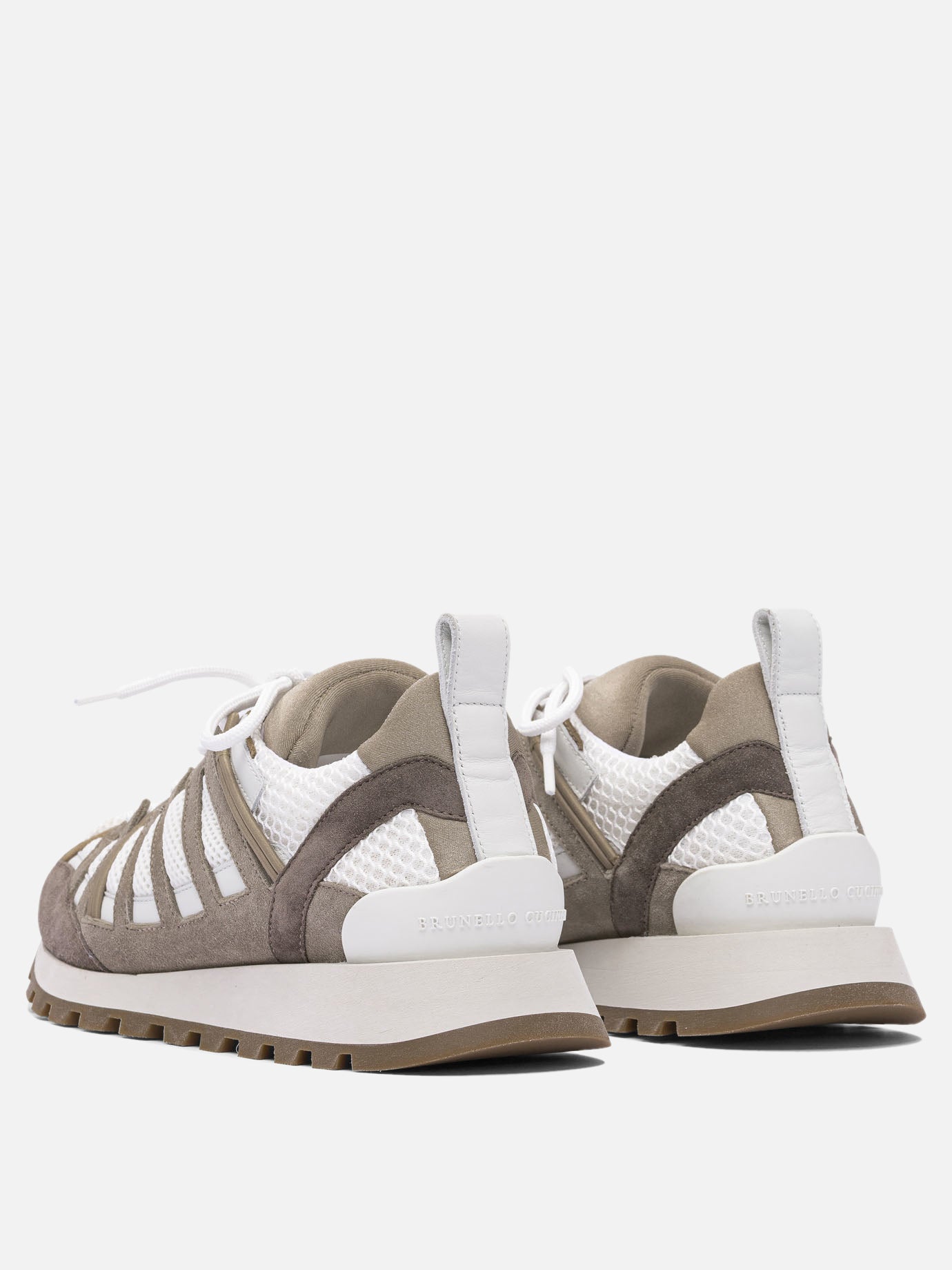 Sneaker basse 70% suede 30% mesh - 100% rubber  Marrone - Brunello Cucinelli Donna | PDP | VIETTI Online Store | Zoom-Modal_4
