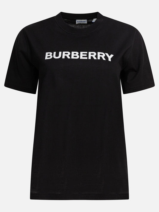 Burberry T-shirt girocollo con logo 14763272_XS Black 1