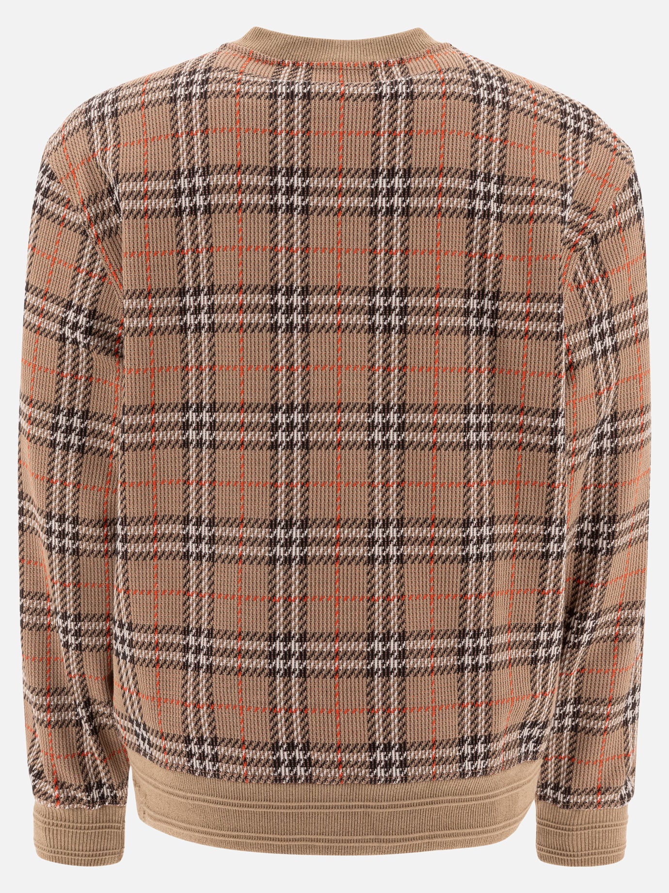 Burberry Cotton Check crewneck sweatshirt Beige