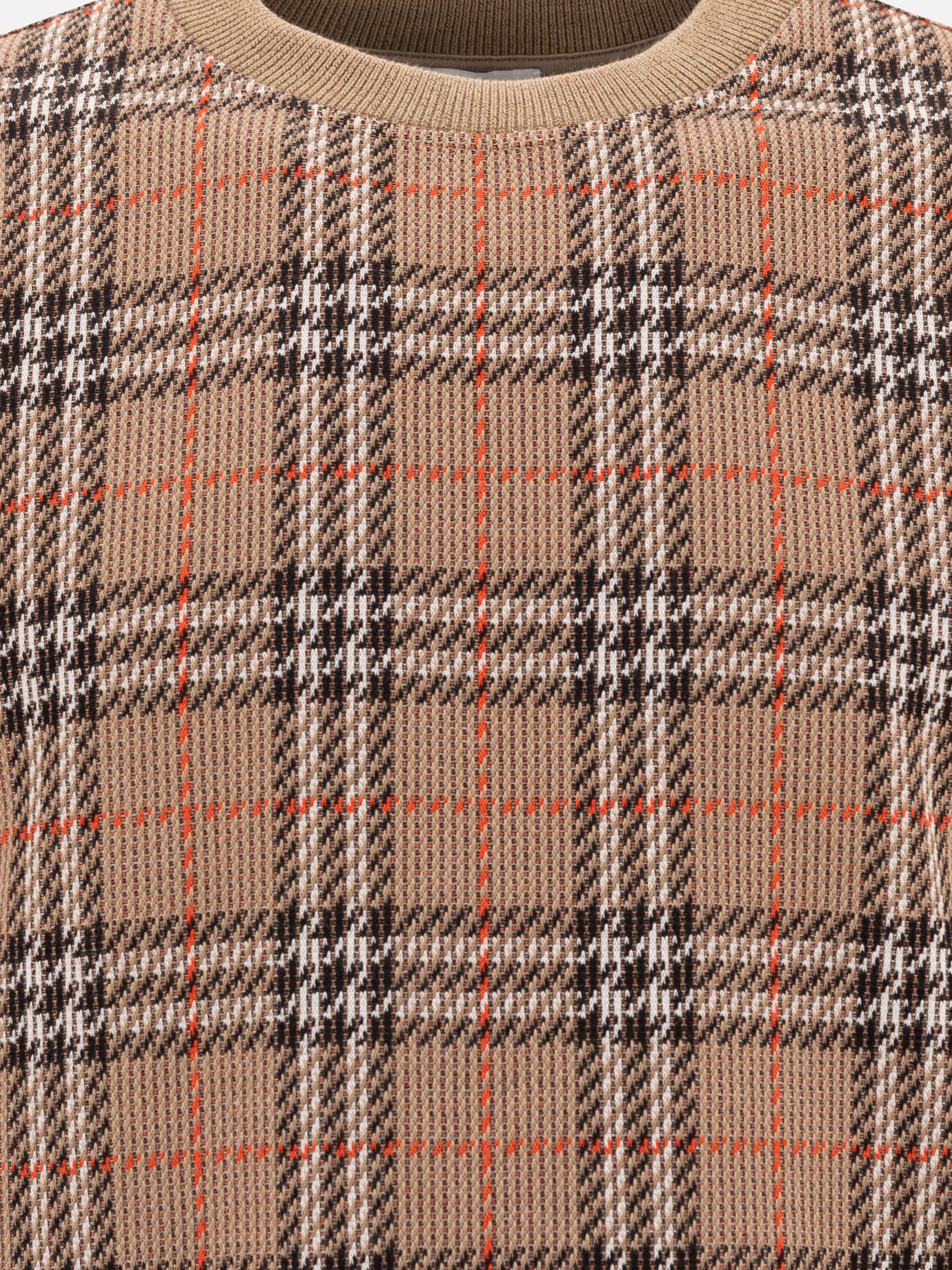 Burberry Cotton Check crewneck sweatshirt Beige