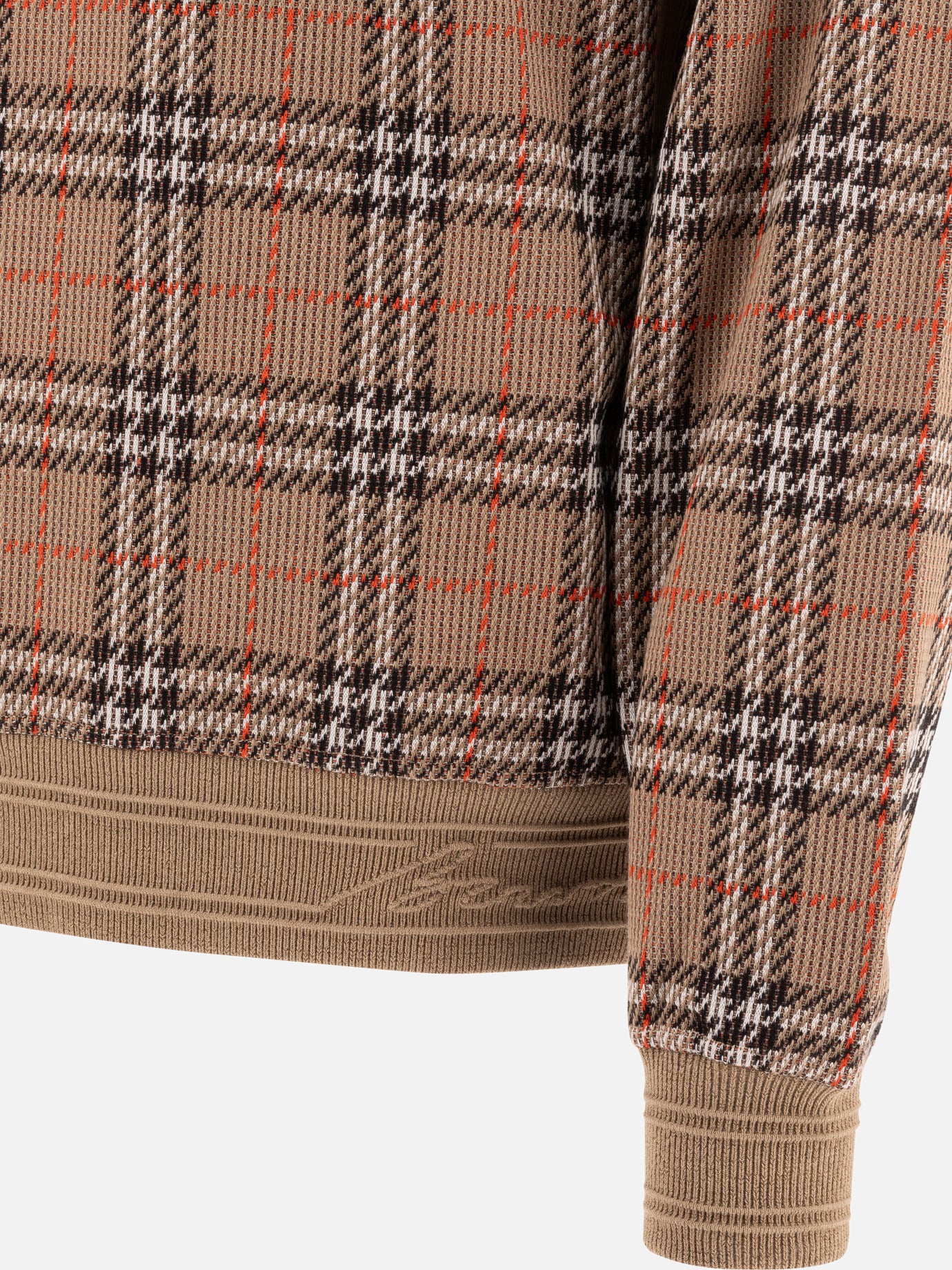 Burberry Cotton Check crewneck sweatshirt Beige