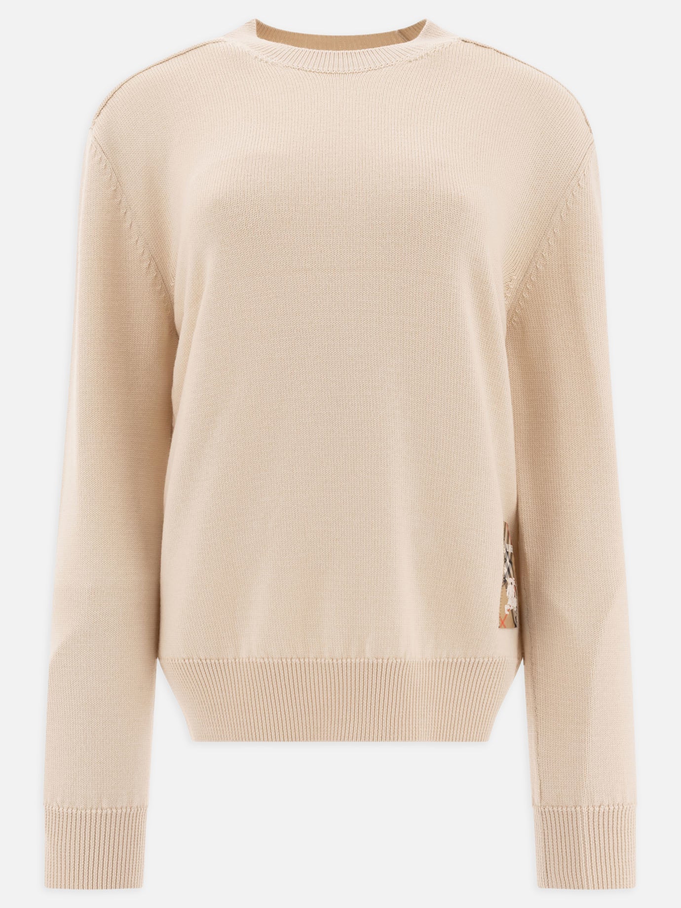 Crewneck sweaters Solid colour  Beige - Burberry Women | PDP | VIETTI Online Store | thumbnail