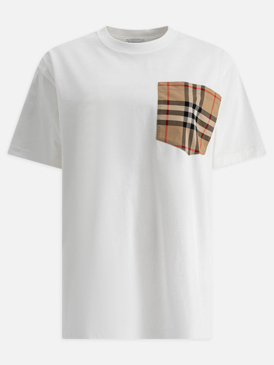 Burberry T-shirt gircollo in cotone 11625183_XS White 1