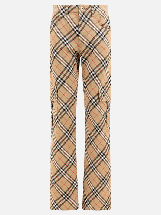 Burberry Pantaloni cargo "Check" 18624641_06 Beige 1