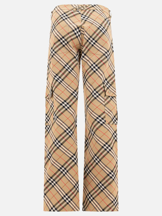 Burberry Pantaloni cargo "Check" 18624641_06 Beige 2