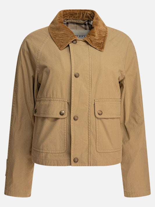 Burberry Giacca cropped in cotone 13834516_08 Beige 1