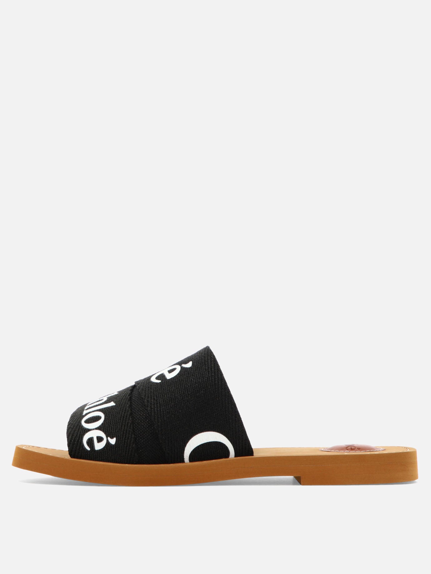 Flat sandals 90% linen 10% polyester - 100% ethylene vinyl acetate  Black - Chloé Women | PDP | VIETTI Online Store | thumbnail_3