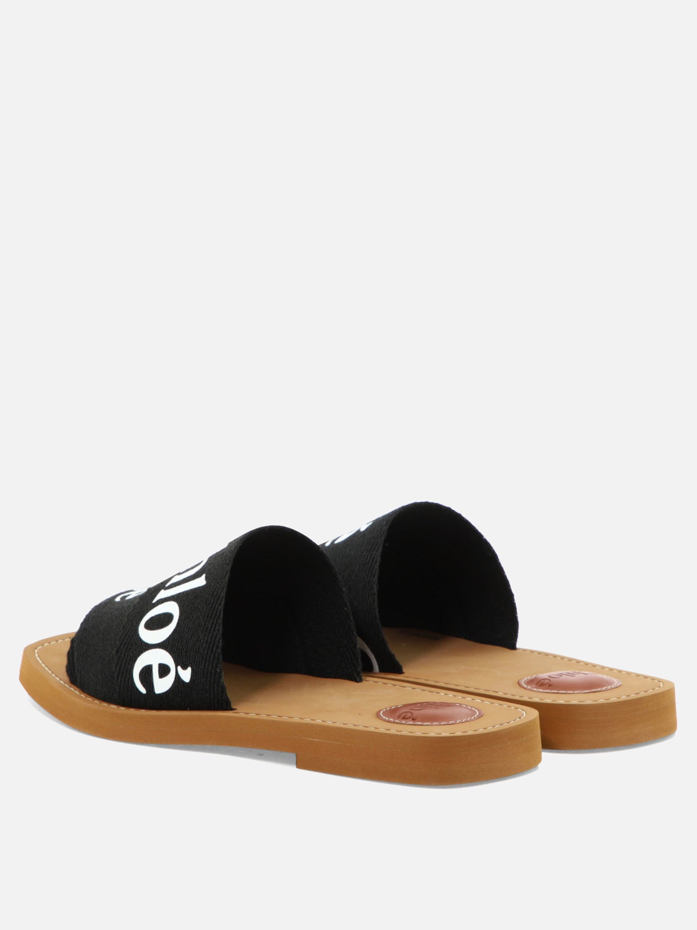 Flat sandals 90% linen 10% polyester - 100% ethylene vinyl acetate  Black - Chloé Women | PDP | VIETTI Online Store | thumbnail_4