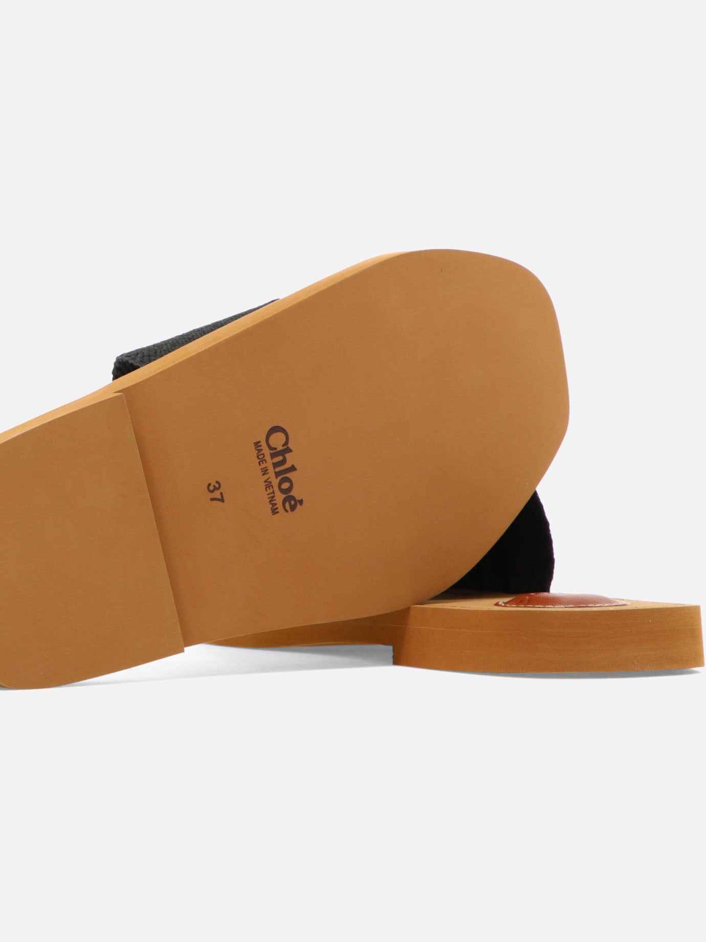 Flat sandals 90% linen 10% polyester - 100% ethylene vinyl acetate  Black - Chloé Women | PDP | VIETTI Online Store | Zoom-Modal_5
