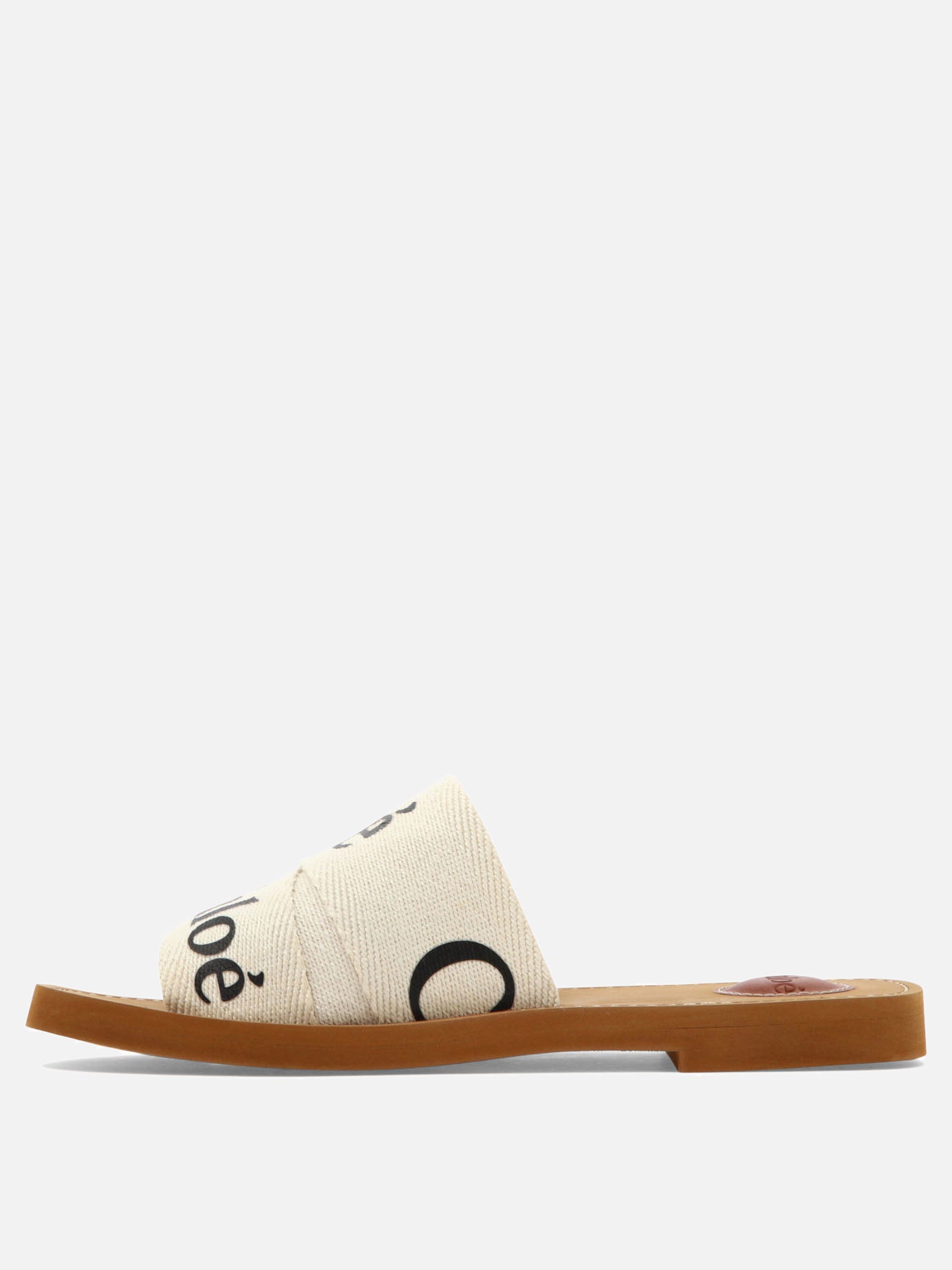 Flat sandals 90% linen 10% polyester - 100% ethylene vinyl acetate  White - Chloé Women | PDP | VIETTI Online Store | thumbnail_3
