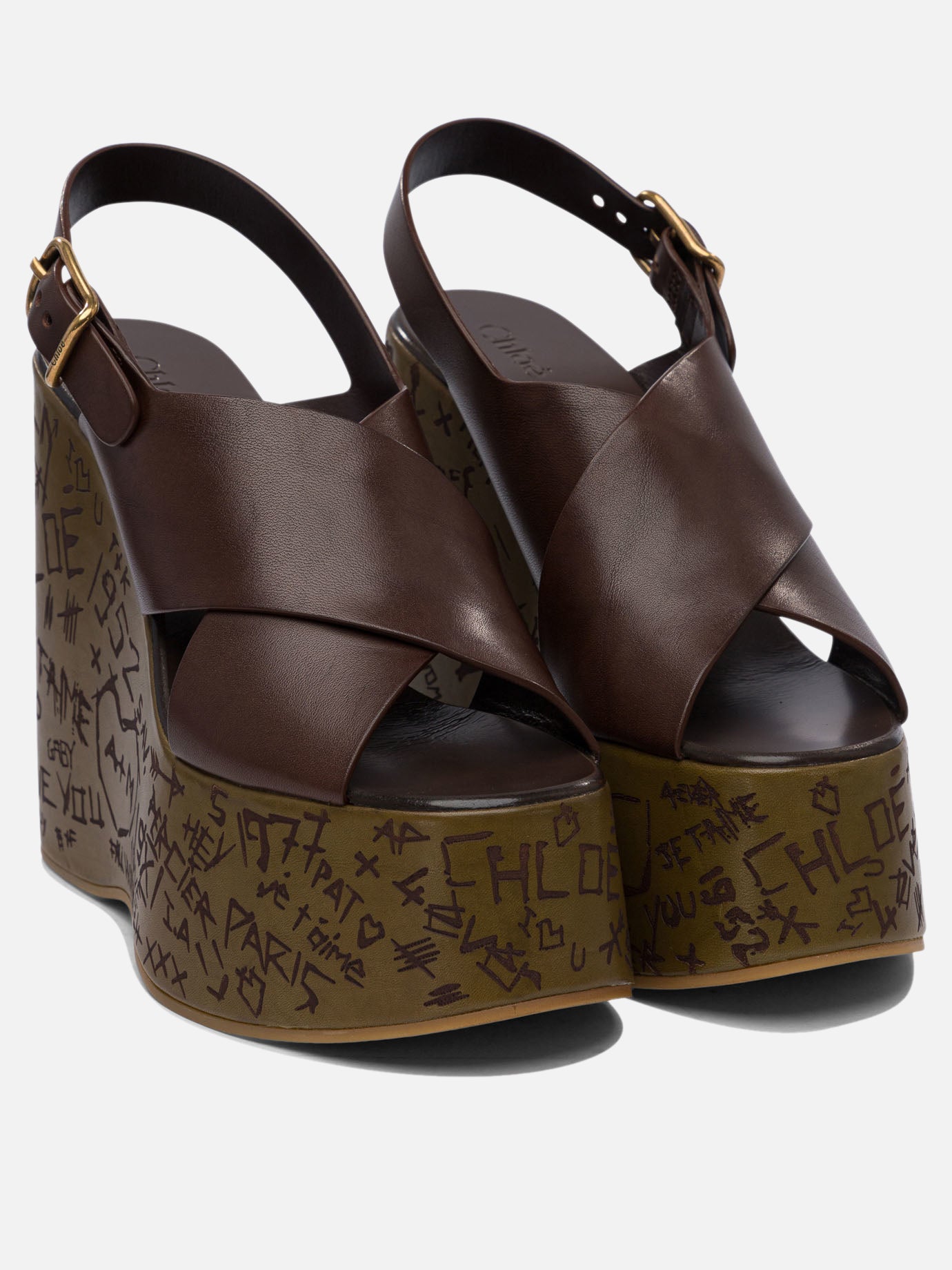 Sandali con tacco 100% leather - 100% leather  Marrone - Chloé Donna | PDP | VIETTI Online Store | Zoom-Modal_2
