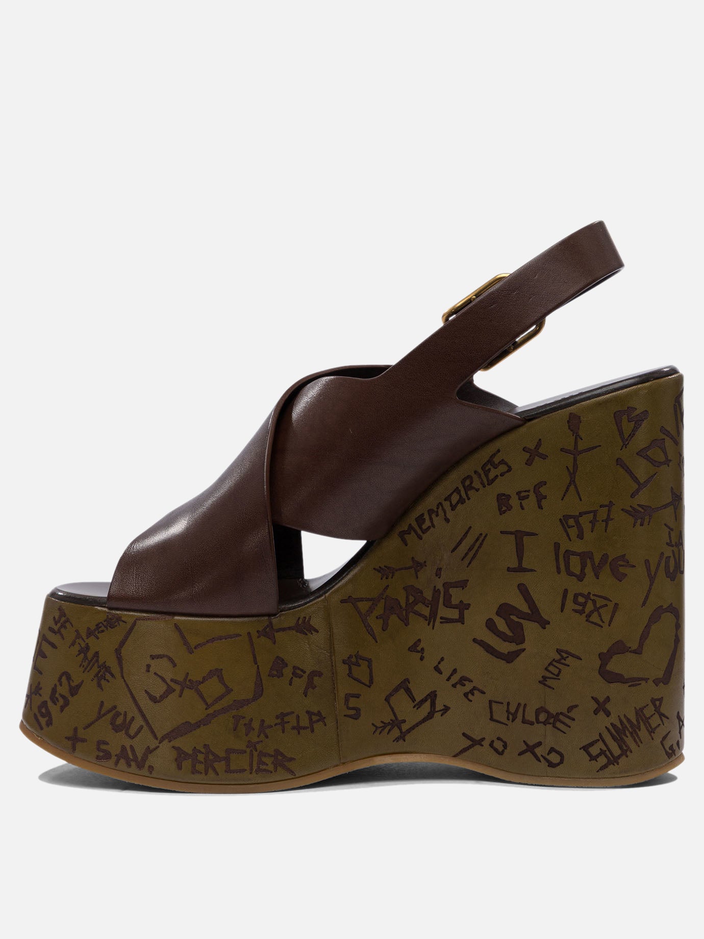 Sandali con tacco 100% leather - 100% leather  Marrone - Chloé Donna | PDP | VIETTI Online Store | Zoom-Modal_3
