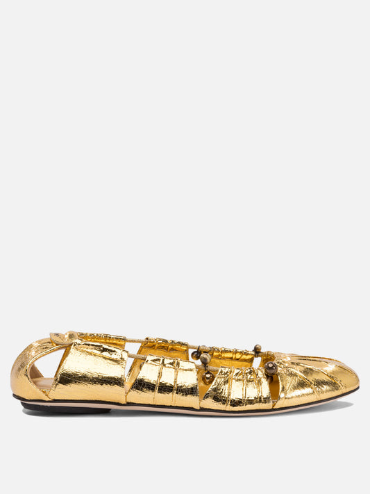 Chloé Ballet flats cut-out details 16926149_36 Gold 1