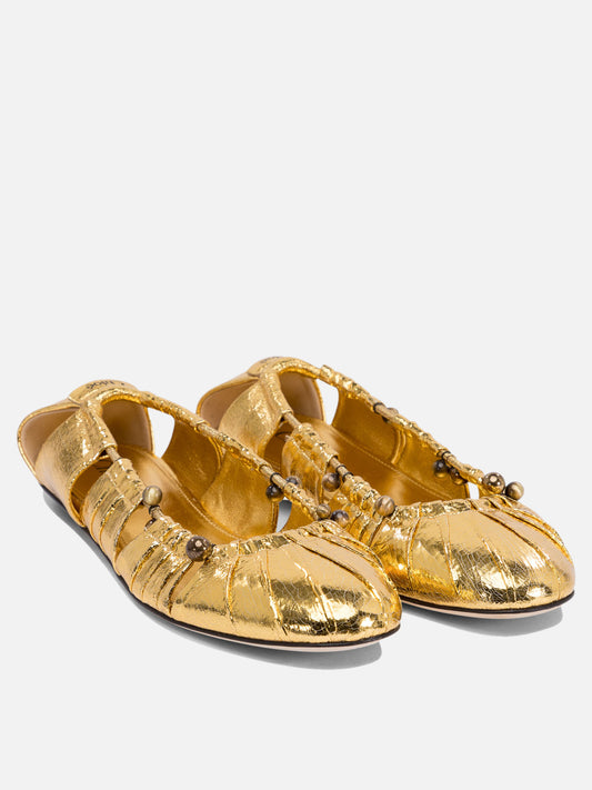 Chloé Ballet flats cut-out details 16926149_36 Gold 2