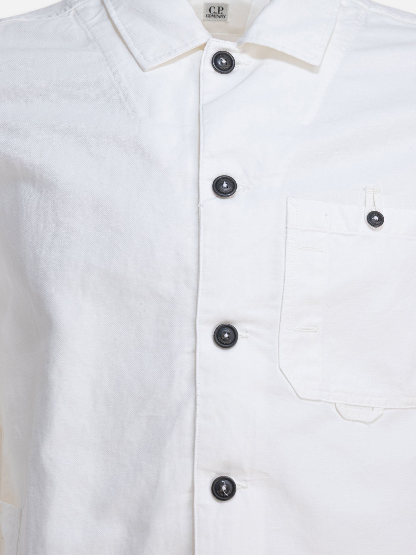C.P. Company Cotton and linen overshirt White