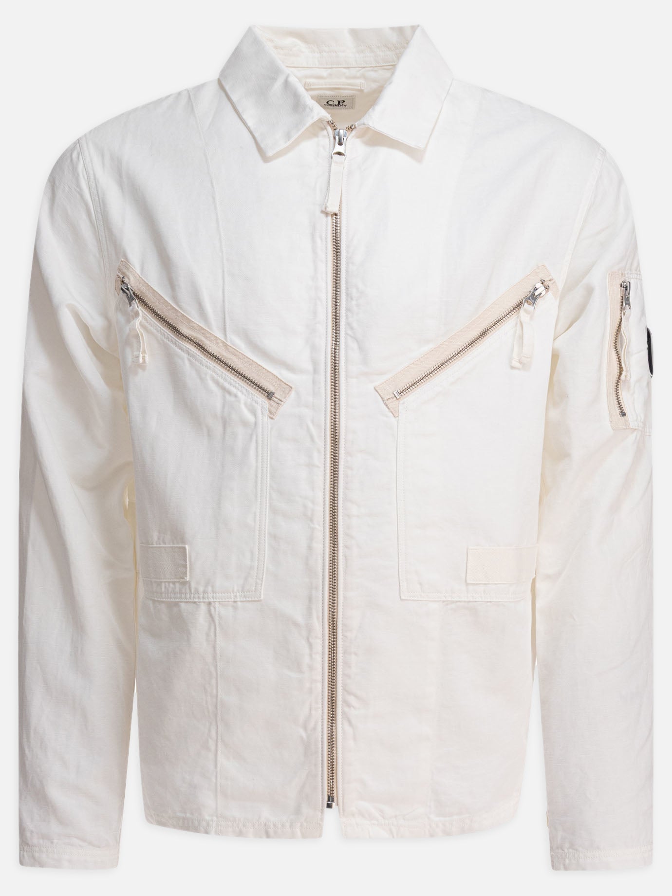C.P. Company Cotton and linen overshirt 13267544_S White thumbnail_1
