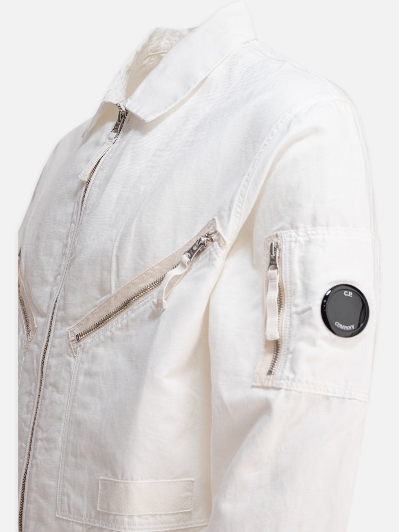 C.P. Company Cotton and linen overshirt 13267544_S White thumbnail_3